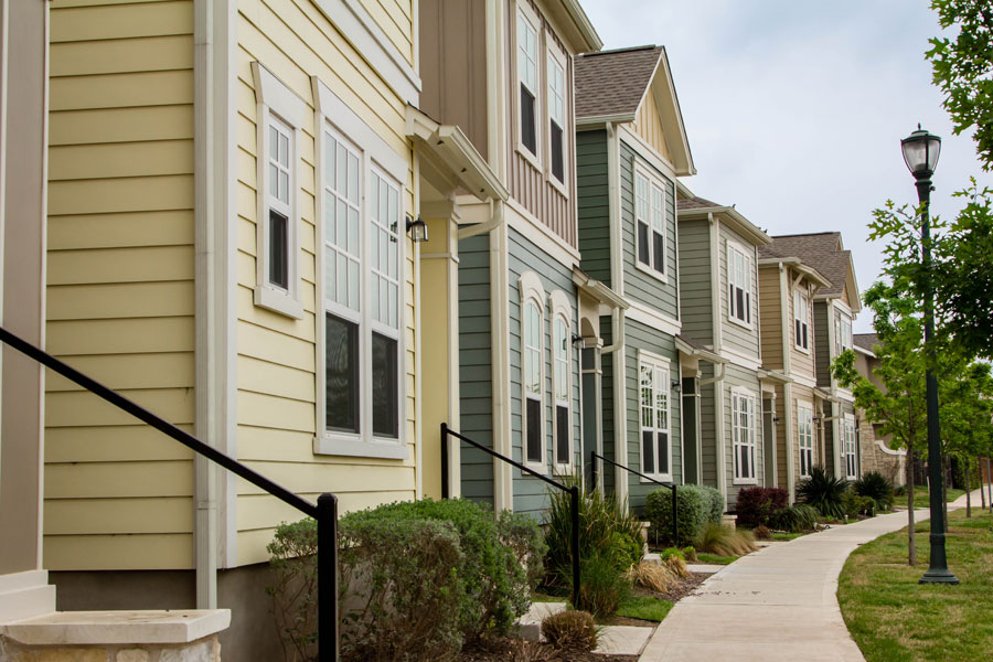 Photo of exterior of multi family housing complex