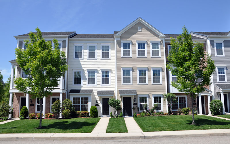 Photo of a beautiful line of condo town homes