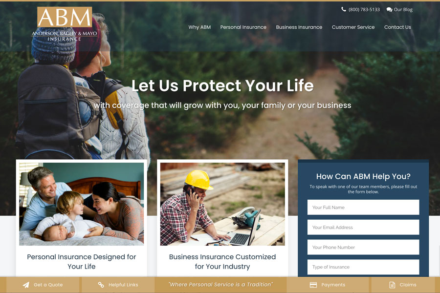 Photo of ABM website homepage
